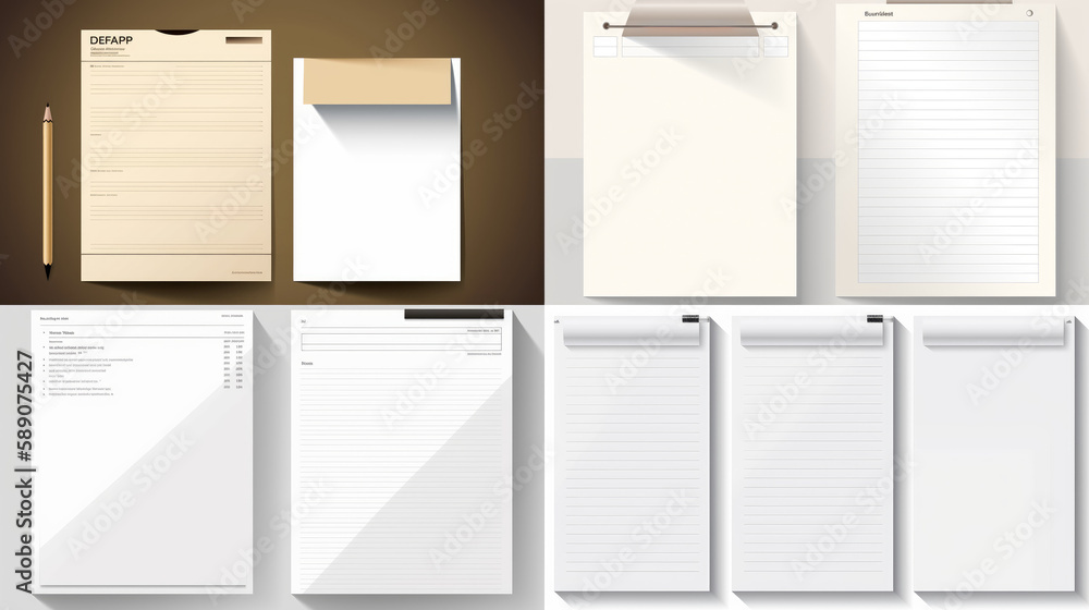 Flat design with memo papers template, generative ai Flat design with memo papers template, generative ai