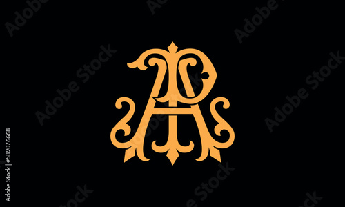 Alphabet AP or PA letter abstract monogram vector logo template