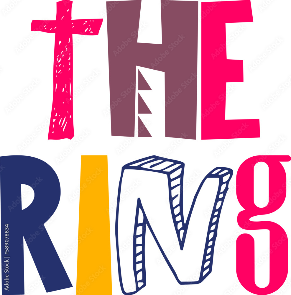 The Ring Typography Illustration for Motion Graphics, Stationery, Sticker , Infographic The Ring Typography Illustration for Motion Graphics, Stationery, Sticker , Infographic