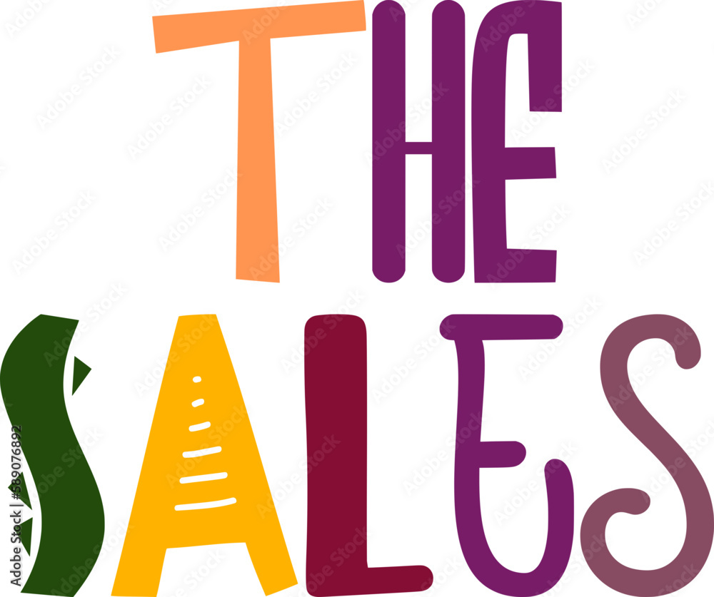 The Sales Hand Lettering Illustration for Magazine, Presentation , Banner, Bookmark The Sales Hand Lettering Illustration for Magazine, Presentation , Banner, Bookmark