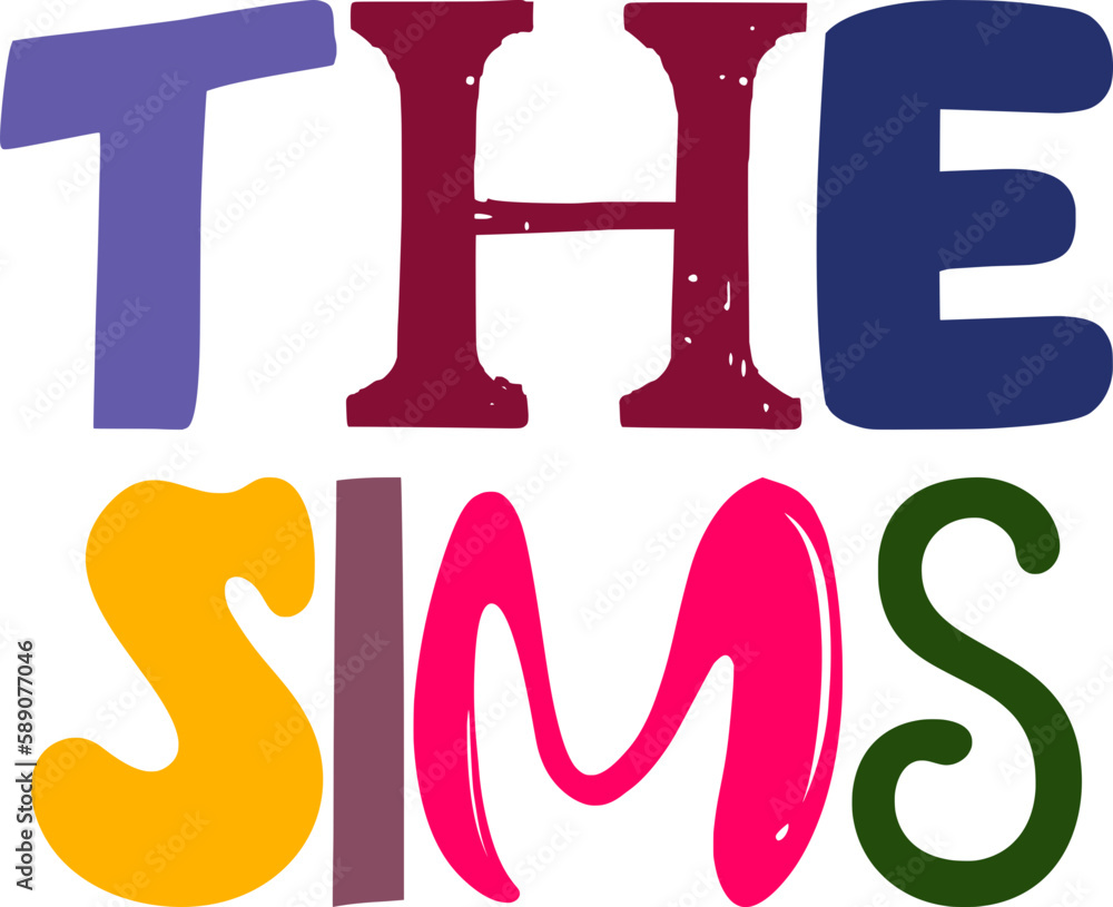 The Sims Typography Illustration for Presentation , Infographic, Logo, Icon The Sims Typography Illustration for Presentation , Infographic, Logo, Icon