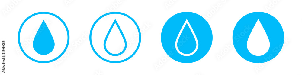 Water drops icon set. Water or rain drop vector icon illustration. Water drops icon set. Water or rain drop vector icon illustration.