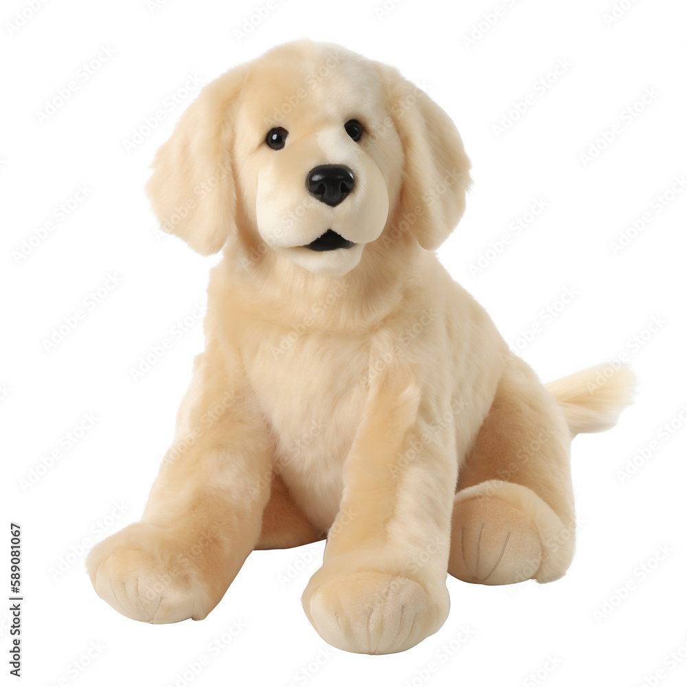 Snuggly Golden Retriever Plush: A Dog's Best Toy. Generative AI