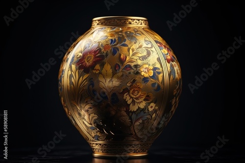 vase on black background ,AI