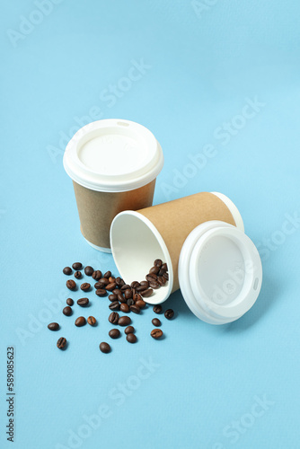 Blank paper cups  composition for delivery and take away concept