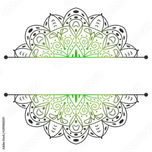 Mandala. Split pattern in form of mandala for Henna Mehndi or tattoo decoration. Decorative ornament in ethnic oriental style, vector illustration.	