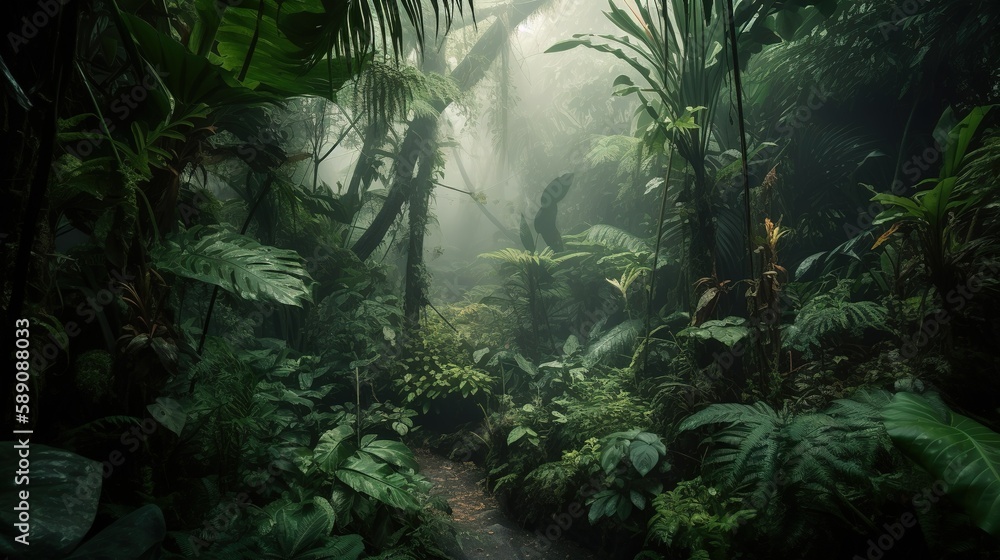 Fototapeta premium Inside Dense Rainforest