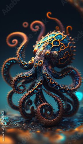 Obraz na plátně octopus. generative ai.