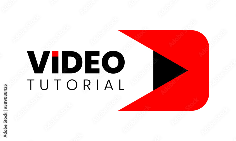 Video Tutorials Icon. Play Video Button With Negative Space of Pencil. For Emblem, Label, Logo, Game, Etc. Vector Illustration Video Tutorials Icon. Play Video Button With Negative Space of Pencil. For Emblem, Label, Logo, Game, Etc. Vector Illustration