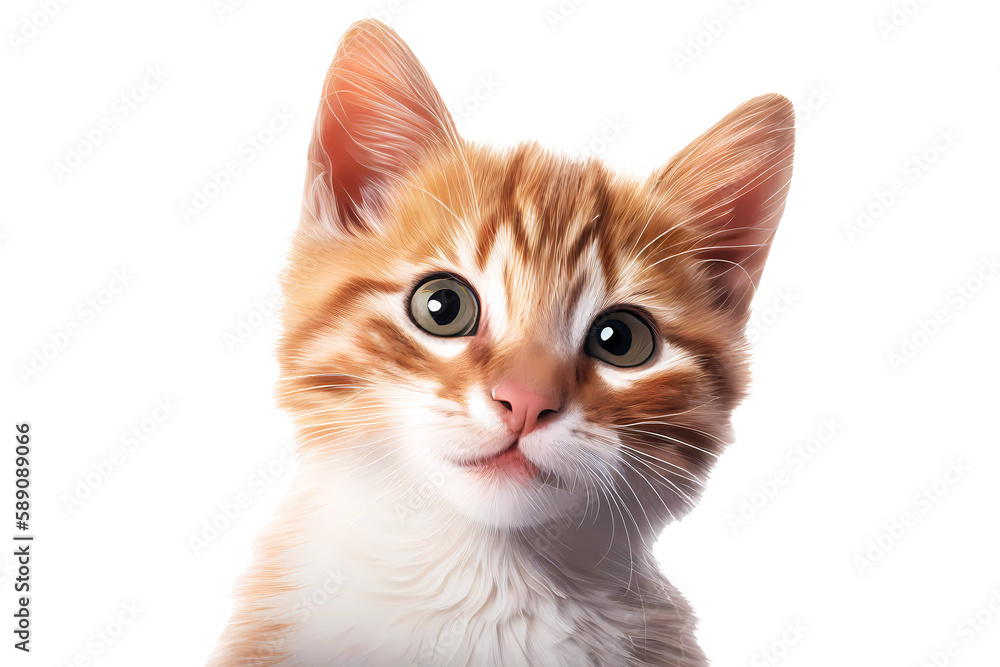 Smiling cat on transparent png background. Generative ai. Smiling cat on transparent png background. Generative ai.