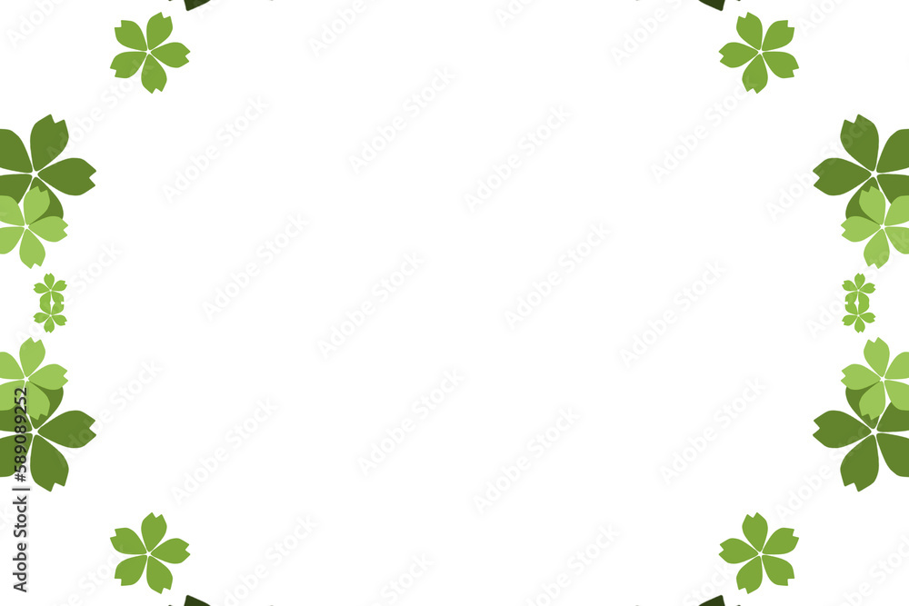 緑色の小さな花びらの模様のフレーム素材(透過) 緑色の小さな花びらの模様のフレーム素材(透過)