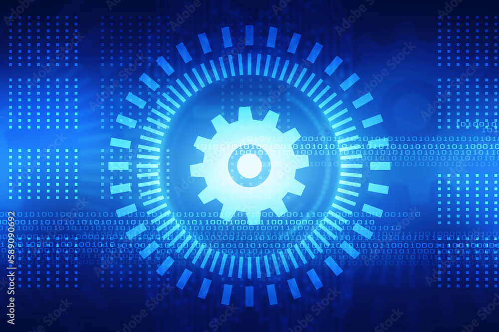 2d illustration abstract gear Network 2d illustration abstract gear Network