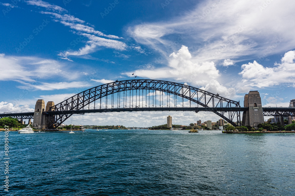 Cityscape of Sydney, Australia with Opera House and Harbour Bridge