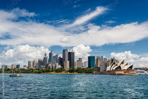 Cityscape of Sydney, Australia with Opera House.