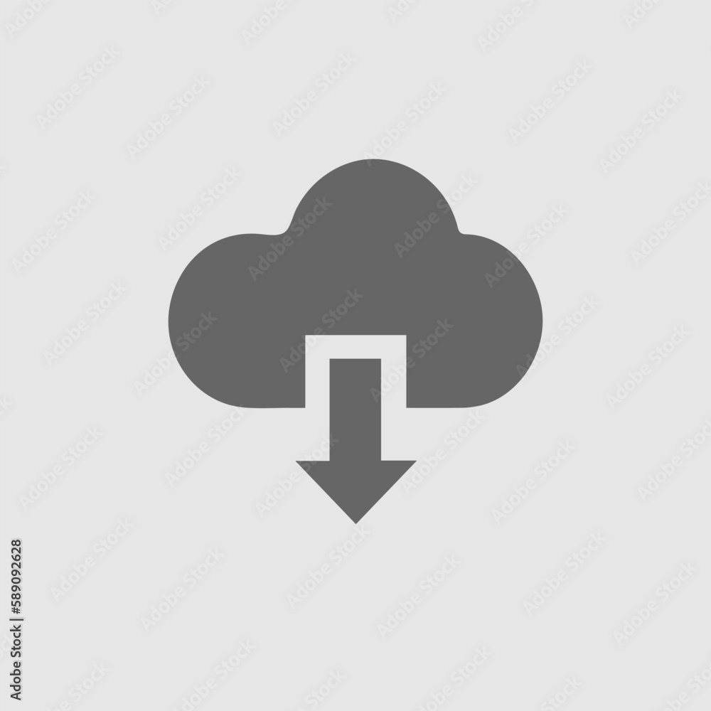 Cloud vector icon eps 10. Download symbol. Simple isolated illustration. Cloud vector icon eps 10. Download symbol. Simple isolated illustration.
