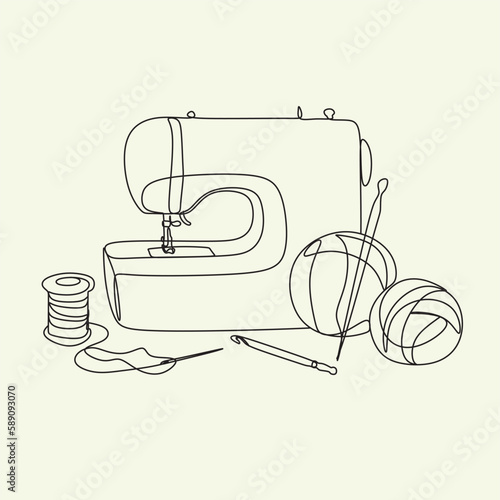 seamstress, handwork, seam, cloth, business, vintage, tool, equipment, textile, craft, fabric, traditional, industrial, household, old, handmade, industry, scissors, applique, icons, hand drawn, sketc