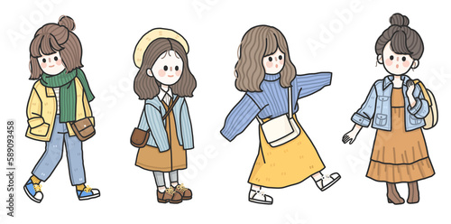 Cute girl drawing in happy mood