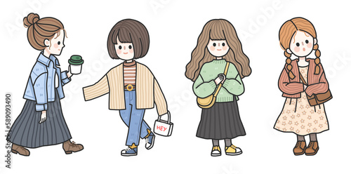 Cute girl drawing in happy mood