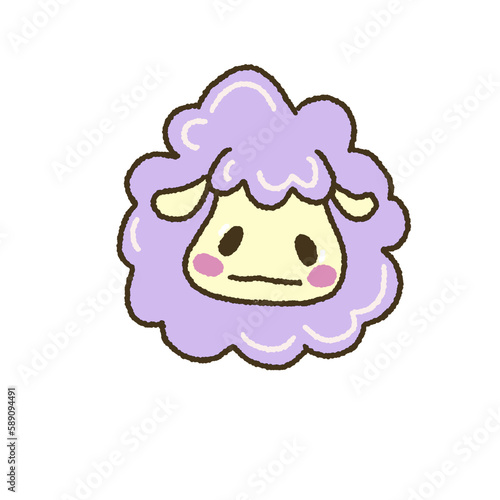 Fluffy purple puppy sheep © Skyyy