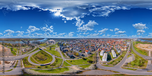 city of worms germany 360° aerial view vr equirectangular skypano