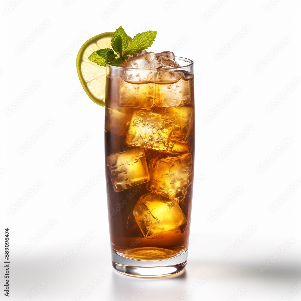 glass of tea with slice lemon isolated on white glass of tea with slice lemon isolated on white