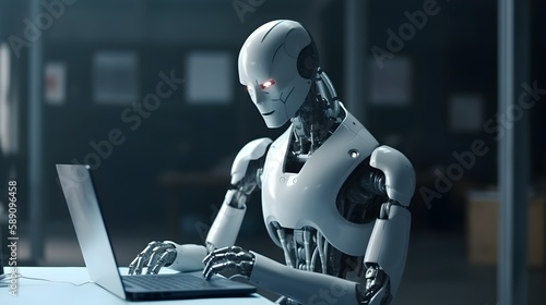 AI businessman in a suit, professional, machine, robot, cyber technology, high tech, artificial intelligence