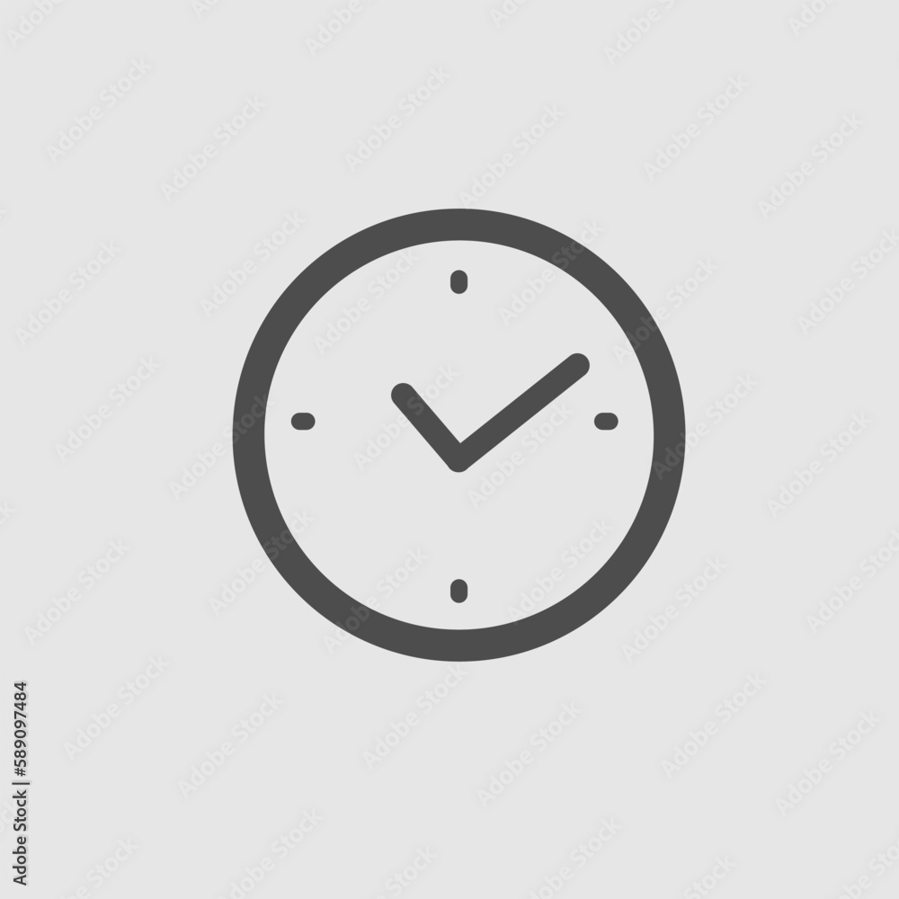 Clock vector icon eps 10. Simple isolated illustration. Clock vector icon eps 10. Simple isolated illustration.