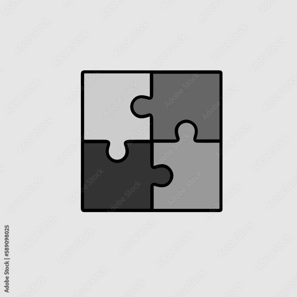 Puzzle icon. Business teamwork cooperation partnership vector illustration eps 10.