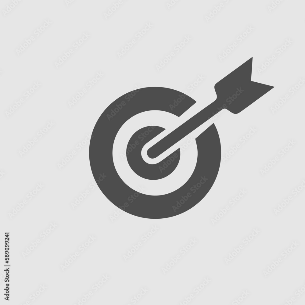 Target arrow vector icon EPS 10. Simple isolated focus on goal success symbol. Target arrow vector icon EPS 10. Simple isolated focus on goal success symbol.
