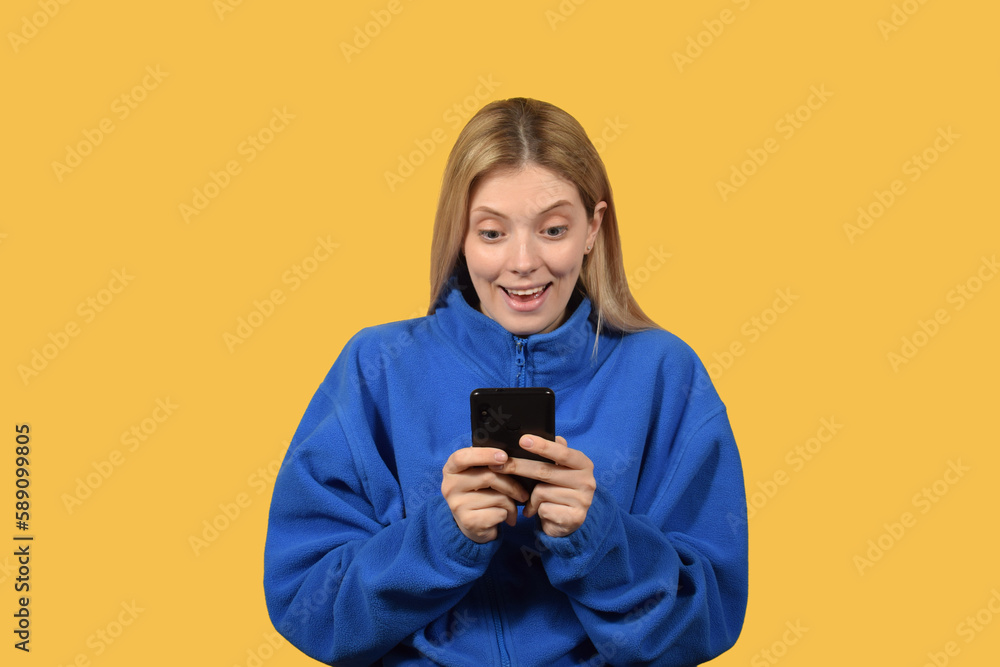 cute pretty woman uses smartphone cute pretty woman uses smartphone