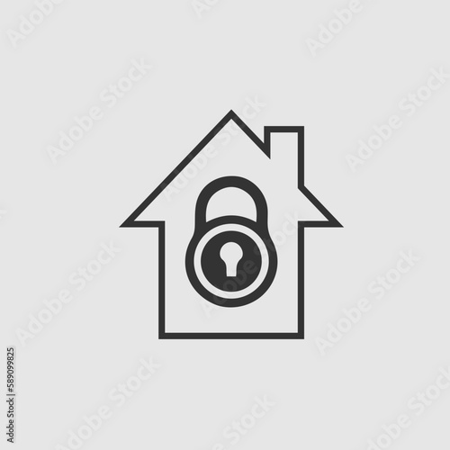 Secure home vector icon eps 10. Simple isolated symbol.