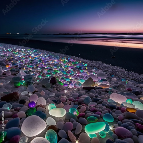 Colorful sea glass found on the coast. High quality photo