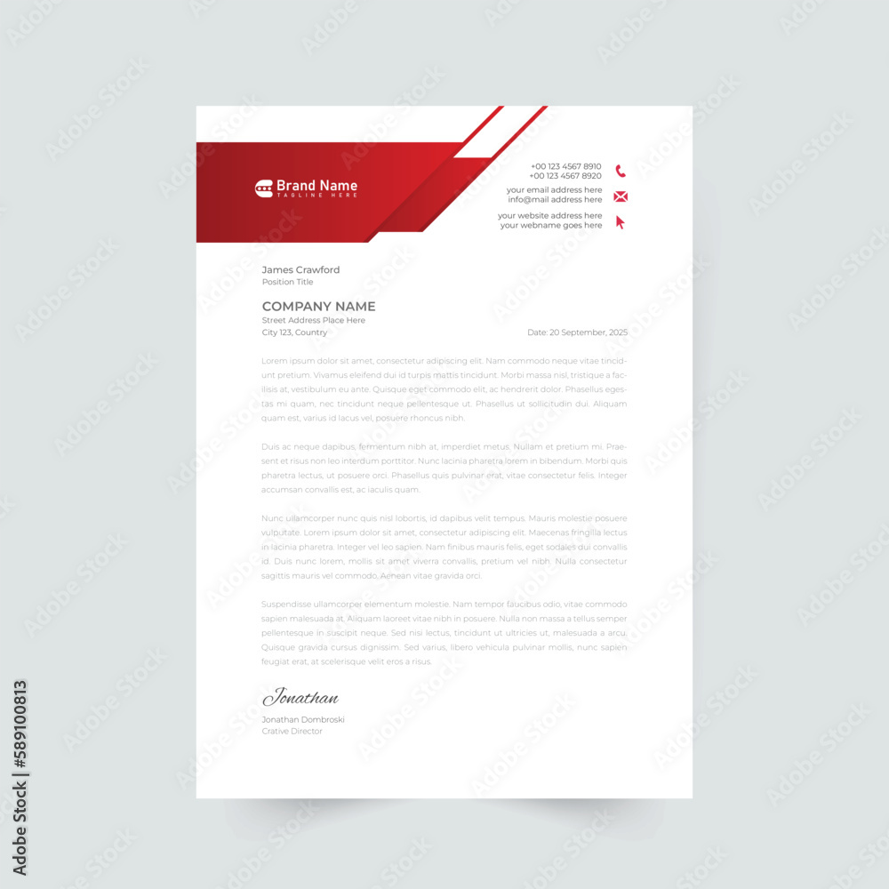 Letterhead template in Abstract style design Letterhead template in Abstract style design