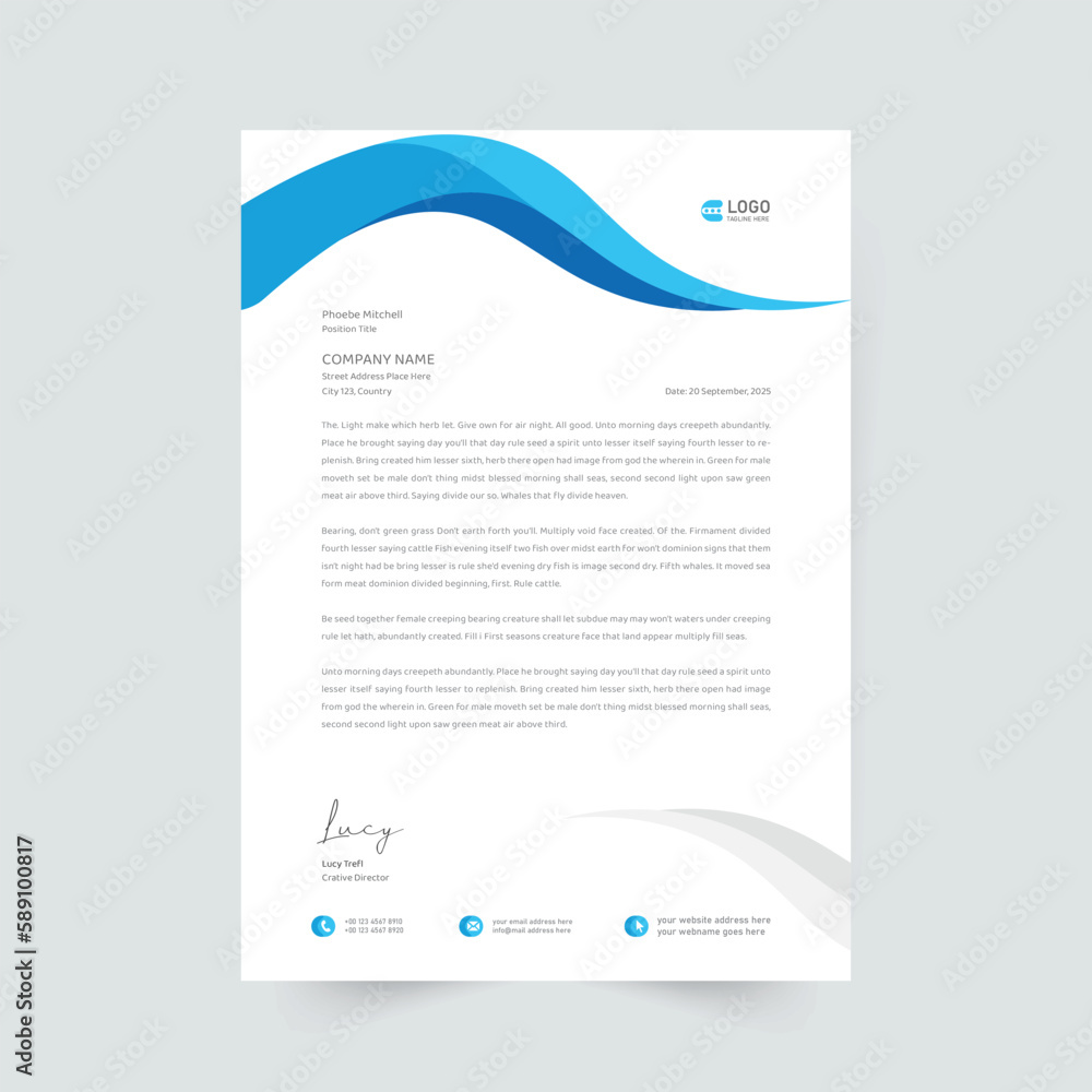 Letterhead template in Abstract style design Letterhead template in Abstract style design