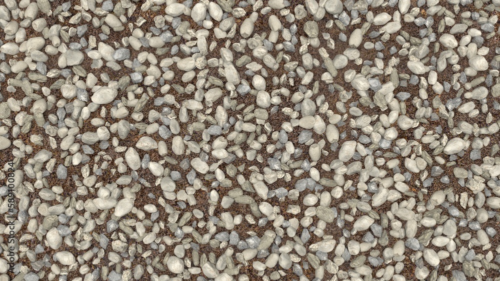 Crushed rock stone road building material on soil gravel texture. Small stone construction material rock. A pile of rocks and pebbles on the ground, Material coral stone for the road foundation layer, Crushed rock stone road building material on soil gravel texture. Small stone construction material rock. A pile of rocks and pebbles on the ground, Material coral stone for the road foundation layer,