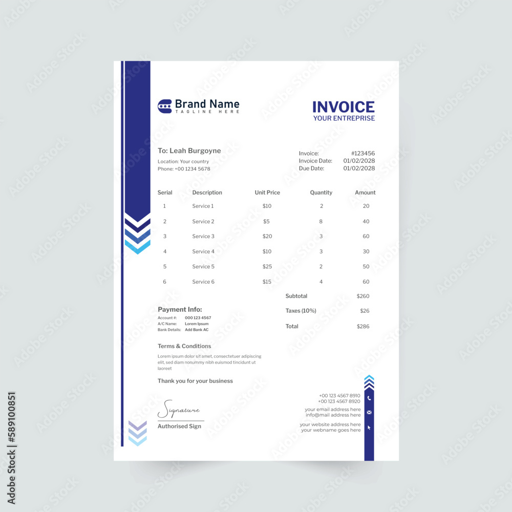 Business Invoice Layout