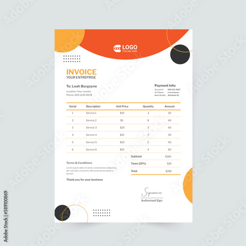Professional invoice template