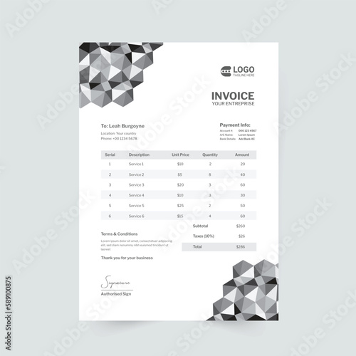 Abstract invoice template