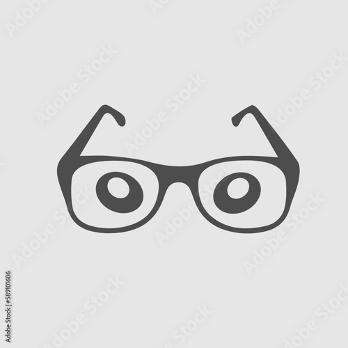 Glasses and eyes cartoon illustration. Simple isolated vector icon eps 10.