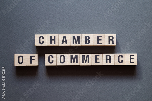 Chamber of commerce - word concept on cubes