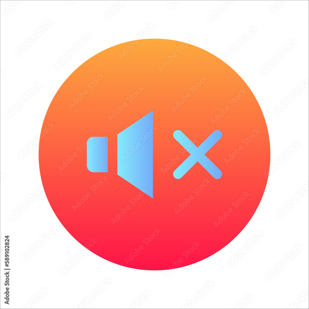Obraz premium Sound Icon - Sound Off Icon Vector Design Flat Style Symbol, Mute Button Speaker, vector illustration on white background
