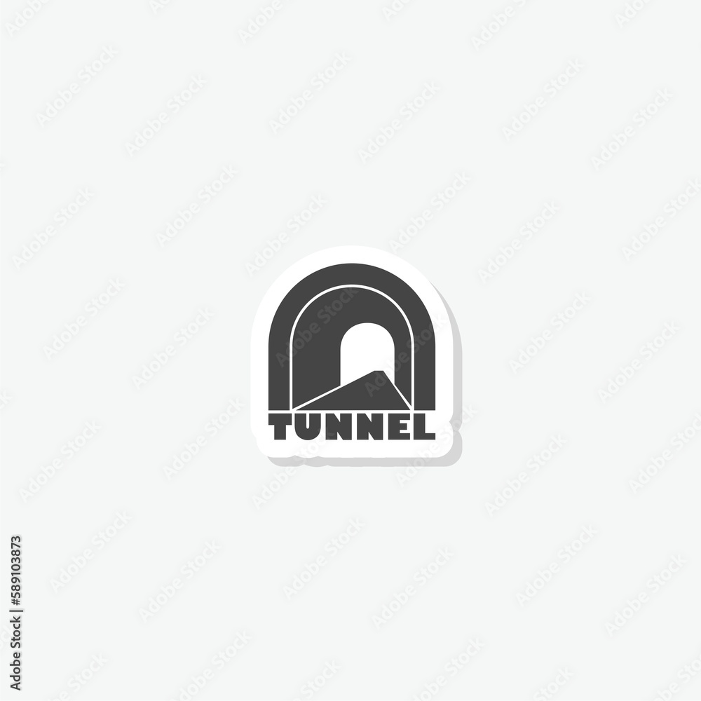 Tunnel road icon sticker logo Tunnel road icon sticker logo