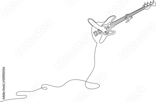 Continuous line abstract drawing of hands playing guitar. Minimalist style vector illustration.