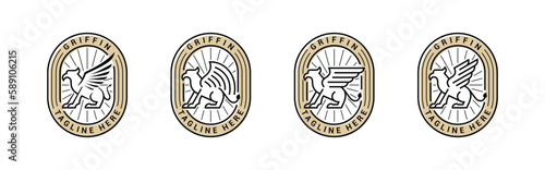 Vector graphic of mythical griffin logo design template
