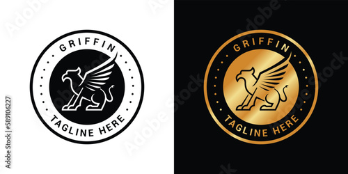 Vector graphic of mythical griffin logo design template
