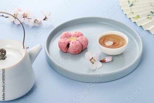 cup of tea with flowers