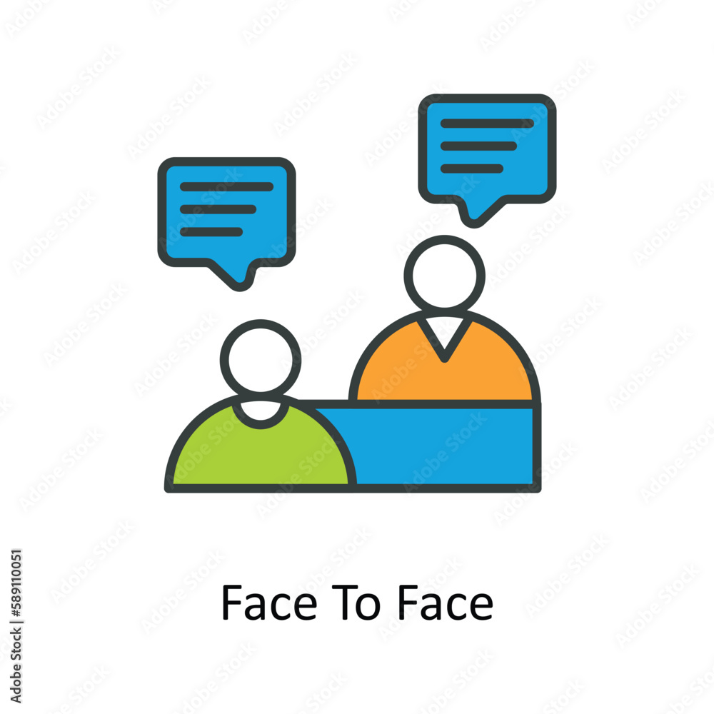 face to face Vector Fill outline Icons. Simple stock illustration stock face to face Vector Fill outline Icons. Simple stock illustration stock