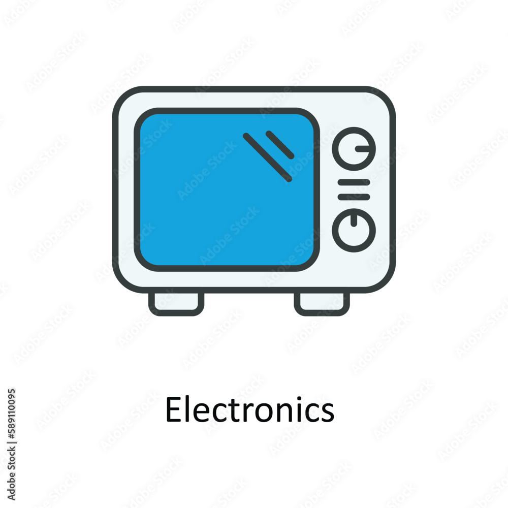 electronics  Vector Fill outline Icons. Simple stock illustration stock