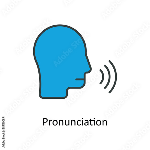 pronunciation Vector Fill outline Icons. Simple stock illustration stock