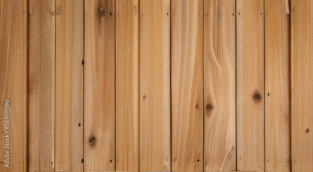 Fototapeta premium Light wooden wall texture (Generative AI)